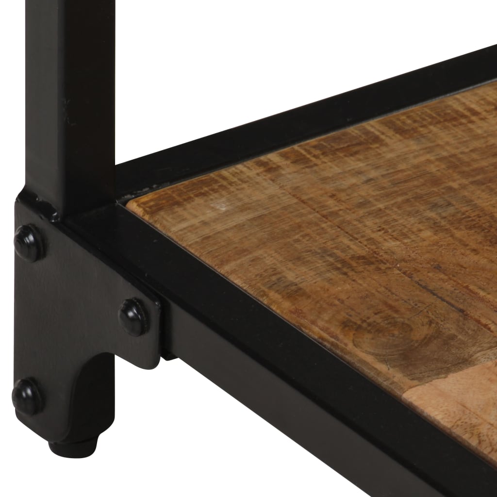 Mesa De Centro De Madera Maciza De Mango Rugosa 40x40x36 Cm_3