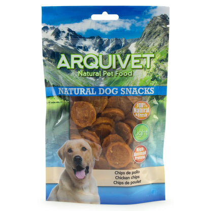 Petisco natural para cães Arquivet chips de frango 100 g