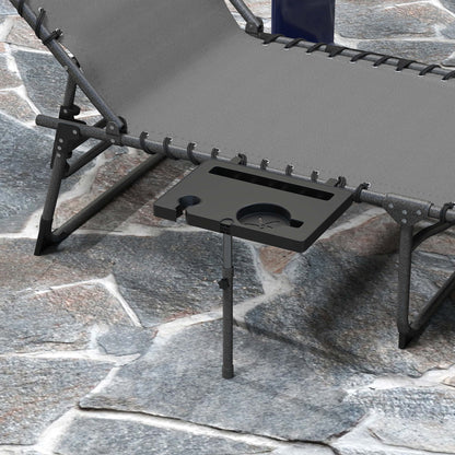 Outsunny Tumbona Plegable Con Respaldo Ajustable Reposacabezas 190x60x31 Cm Gris_3
