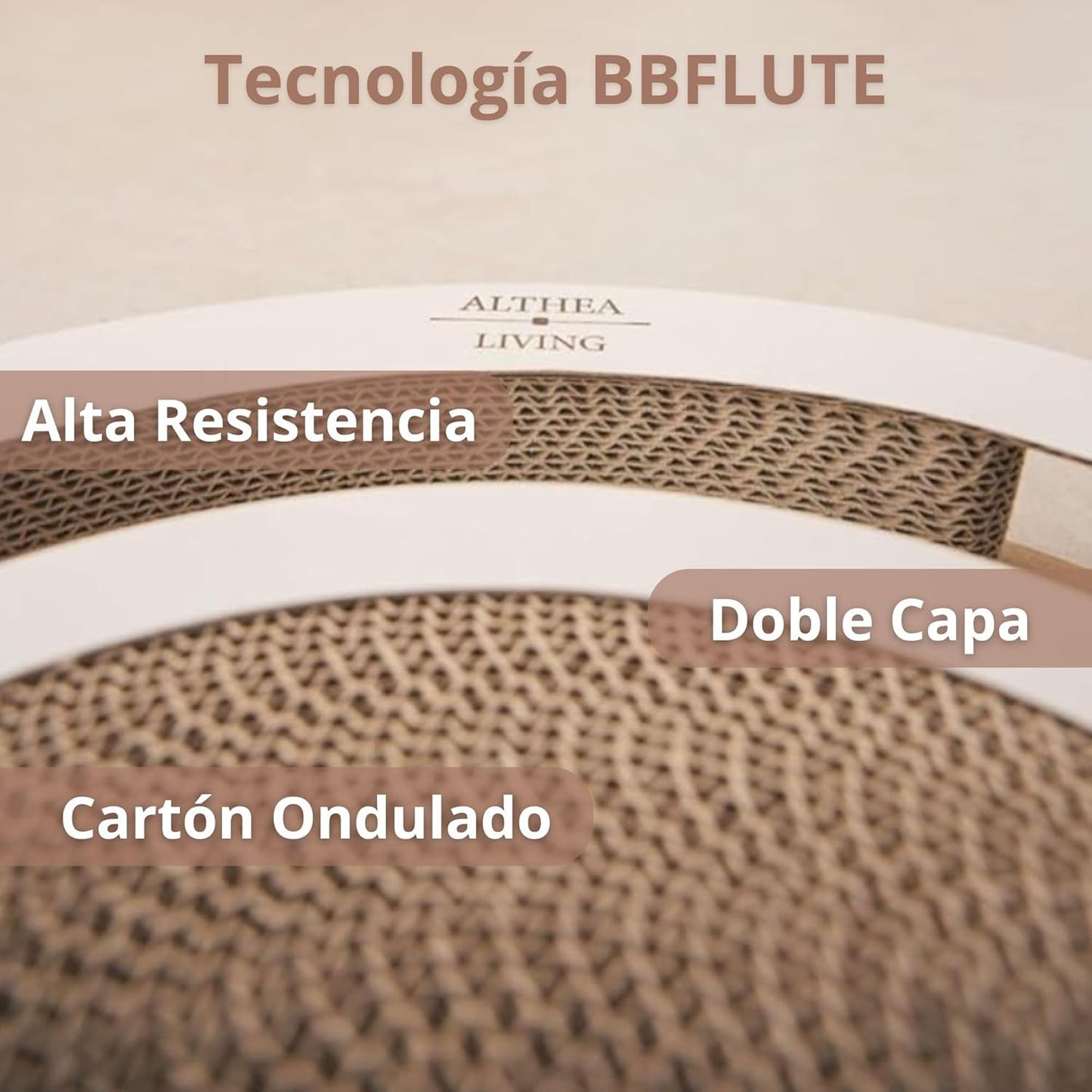 Juguete Rascador Para Gatos Timón, Base Antideslizante De Cartón Reciclado Y Bolas Giratorias Althea Living 40x40x5cm_4