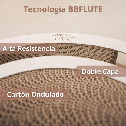 Juguete Rascador Para Gatos Timón, Base Antideslizante De Cartón Reciclado Y Bolas Giratorias Althea Living 40x40x5cm_4