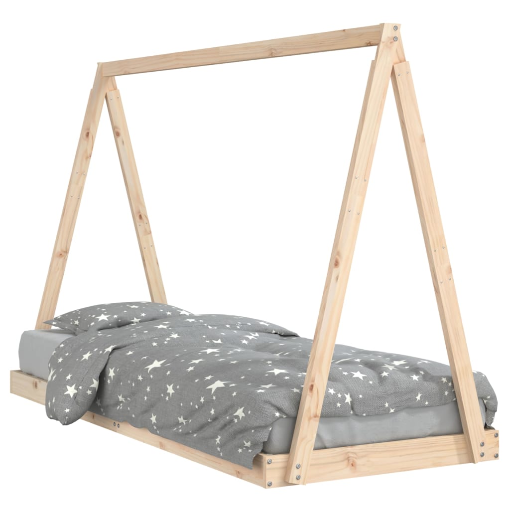 Estructura De Cama Para Niños Madera Maciza De Pino 80x200 Cm / Vetonek_0
