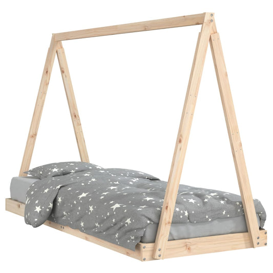 Estructura De Cama Para Niños Madera Maciza De Pino 80x200 Cm / Vetonek_0