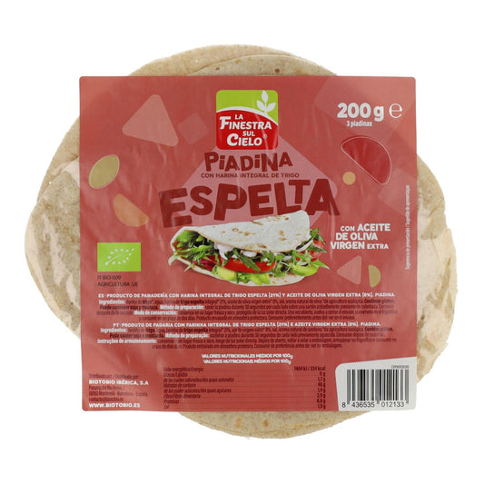 Piadina com Trigo de Espelta Biológico La Finestra sul Cielo 200 g
