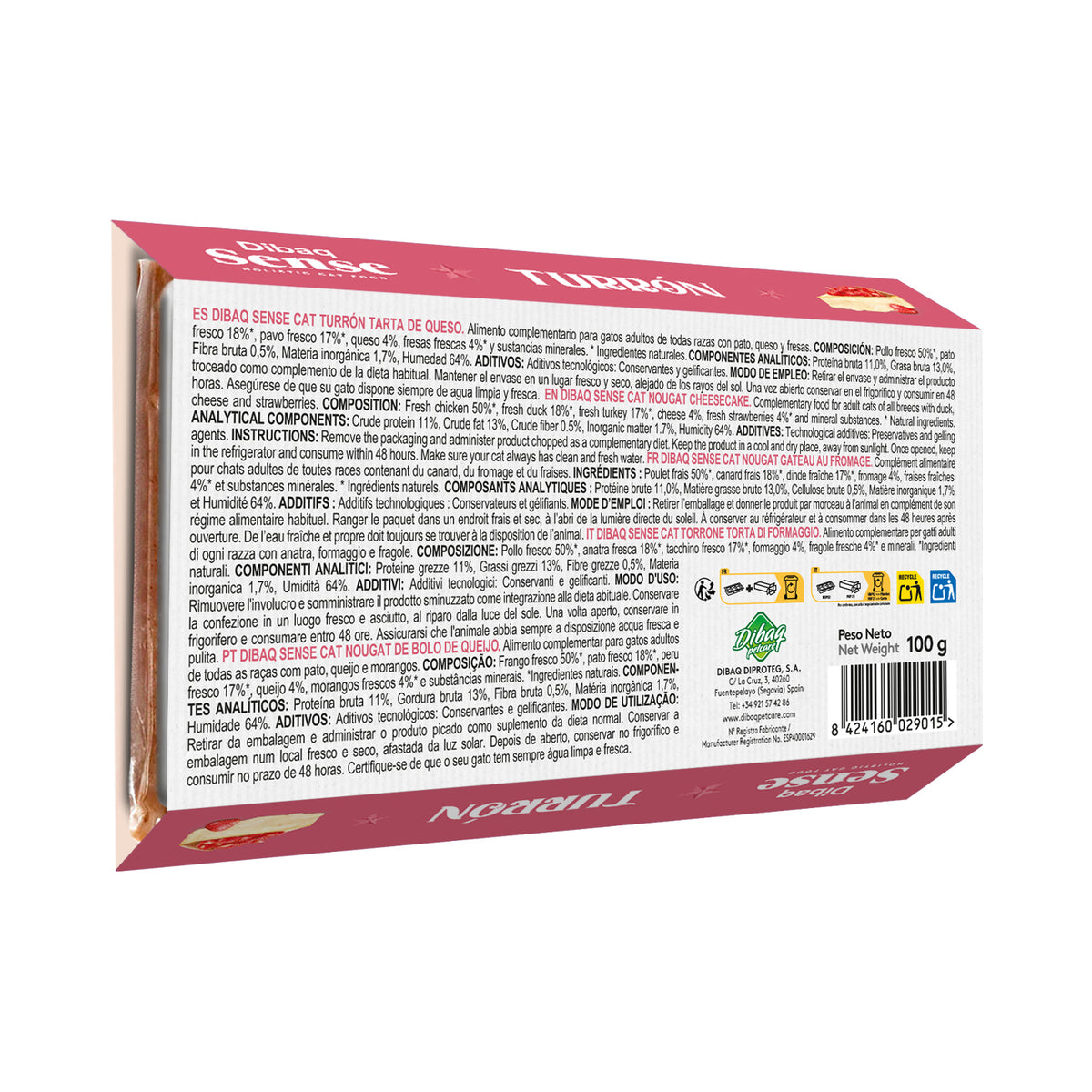 Dibaq Sense Turrón Para Gatos De Tarta De Queso 100g_1