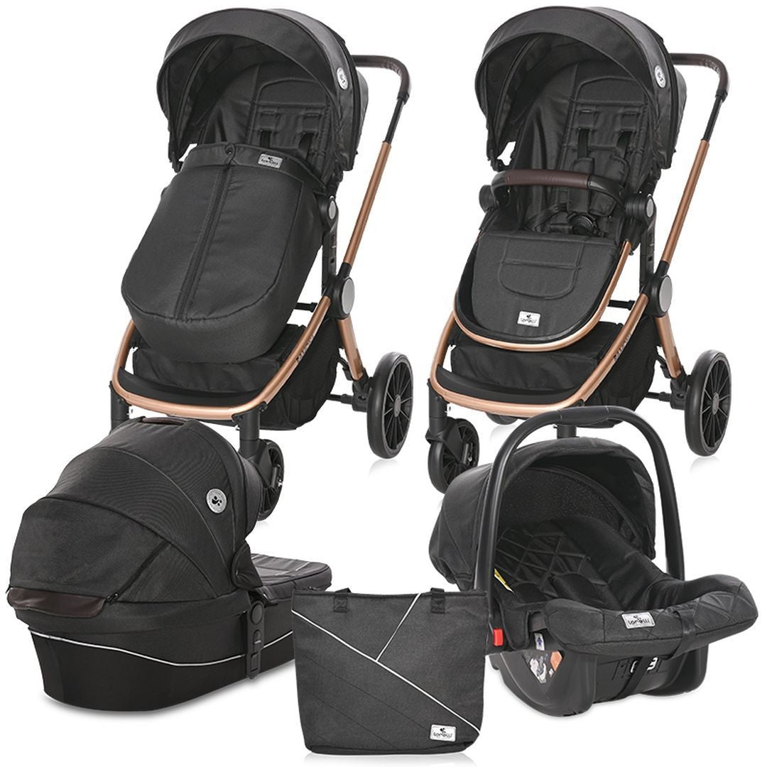 Carrito De Bebé Ramona Trío Capazo Duro Luxe Black_0