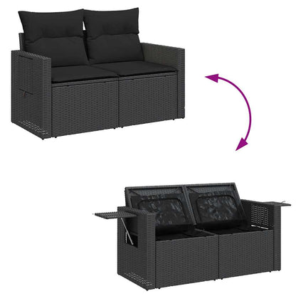Set De Sofás De Jardín 7 Pzas Con Cojines Ratán Sintético Negro / Vetonek_4