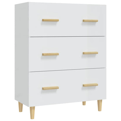 Aparador De Madera Contrachapada Blanco Brillante 70x34x90 Cm / Vetonek_2