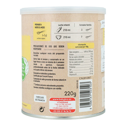 Papa de Cereais Babybio Baunilha com Quinoa 220 g