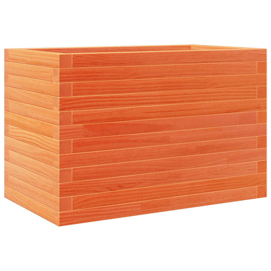 Jardinera De Madera Maciza De Pino Marrón Cera 70x40x45,5 Cm_0