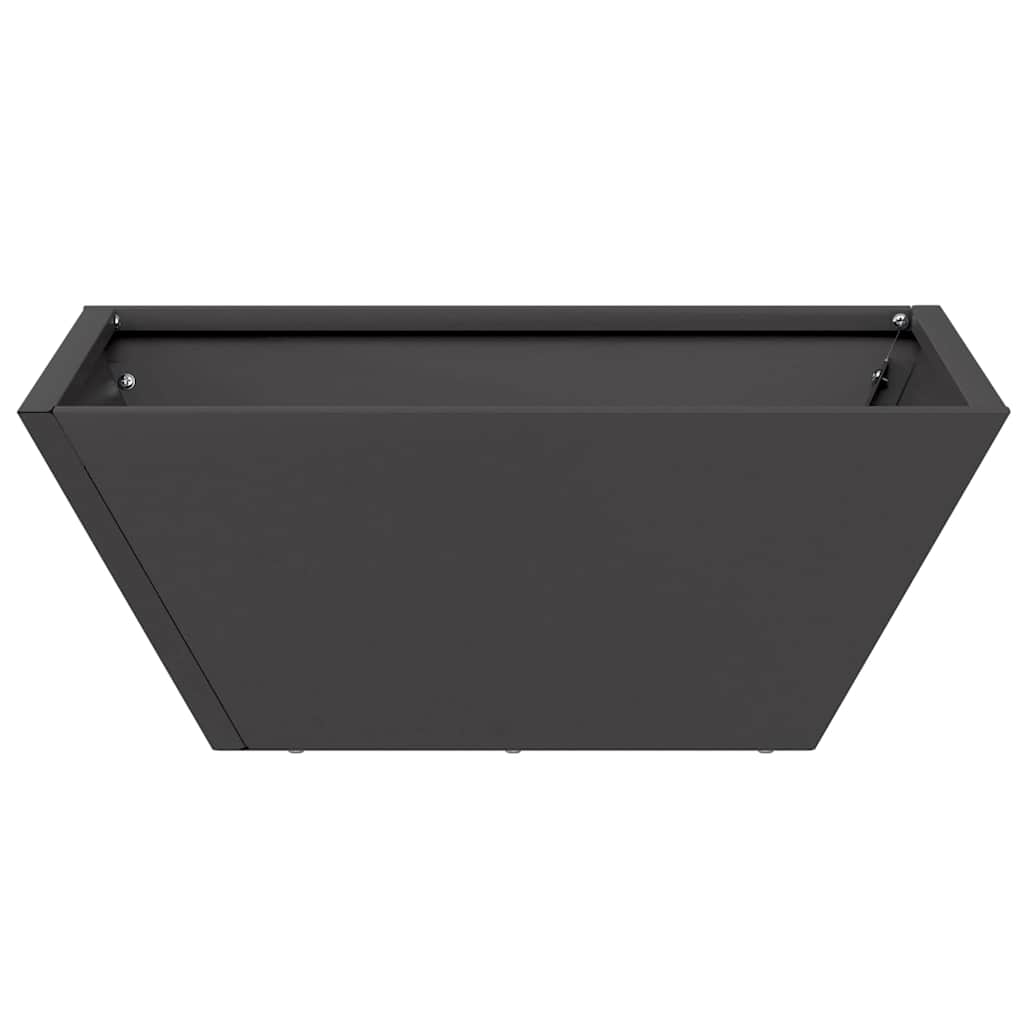 Macetero De Jardín Negro 40 X 40 X 15 Cm Acero Laminado En Frío_4