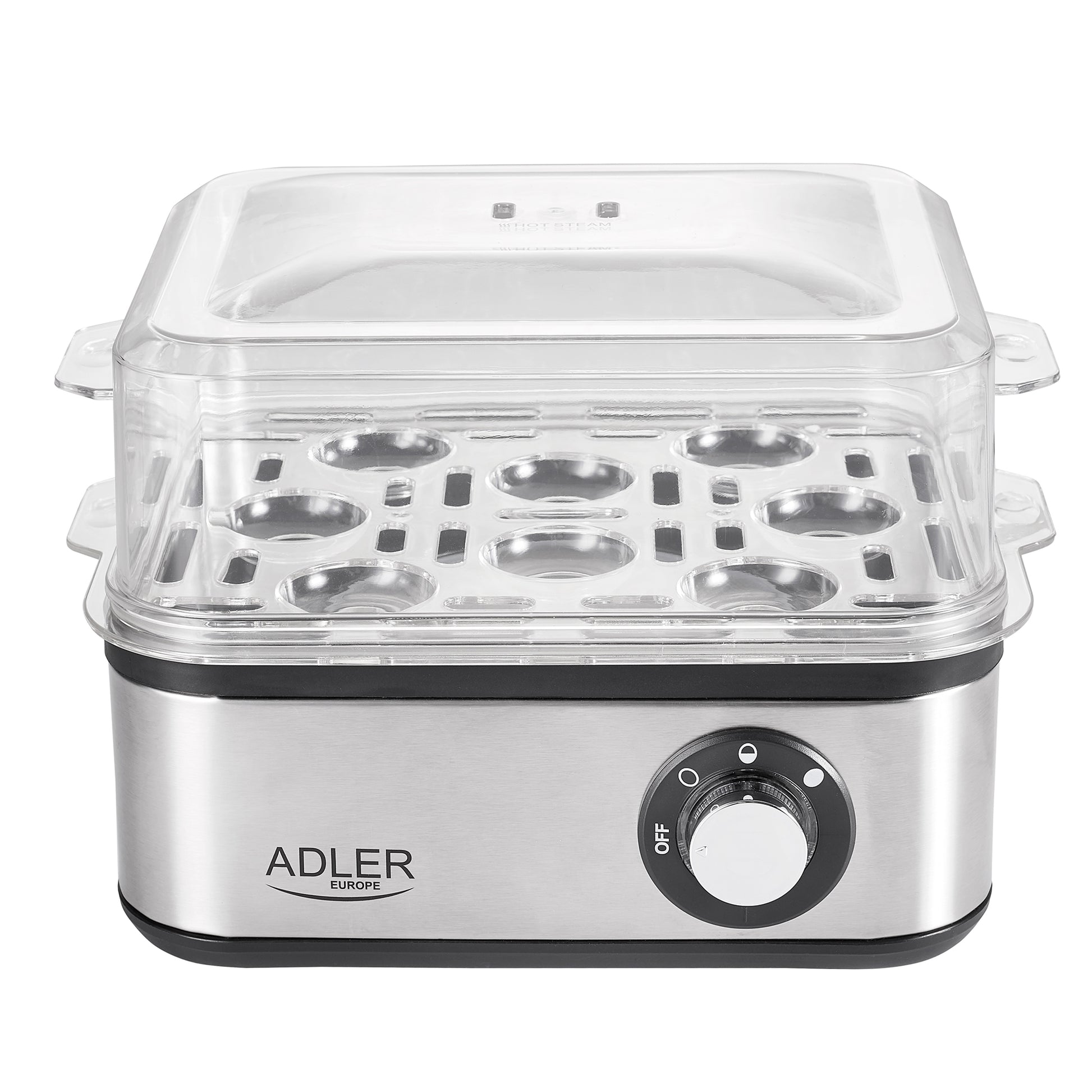 Cuece Huevos Eléctrico, 8 Huevos Cocidos, Ajuste Eléctronico Cocción, Soporte Extraíble, Sin Bpa Adler Ad4486 Plata_1