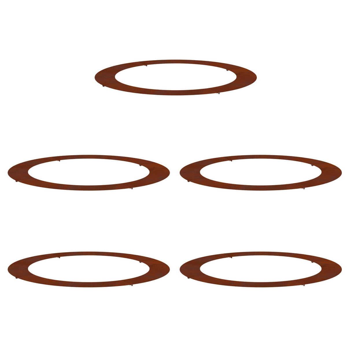 Adecuado Para Anillos De Árbol Plano 5 Uds. Oxidado Ø90/120 Cm_0