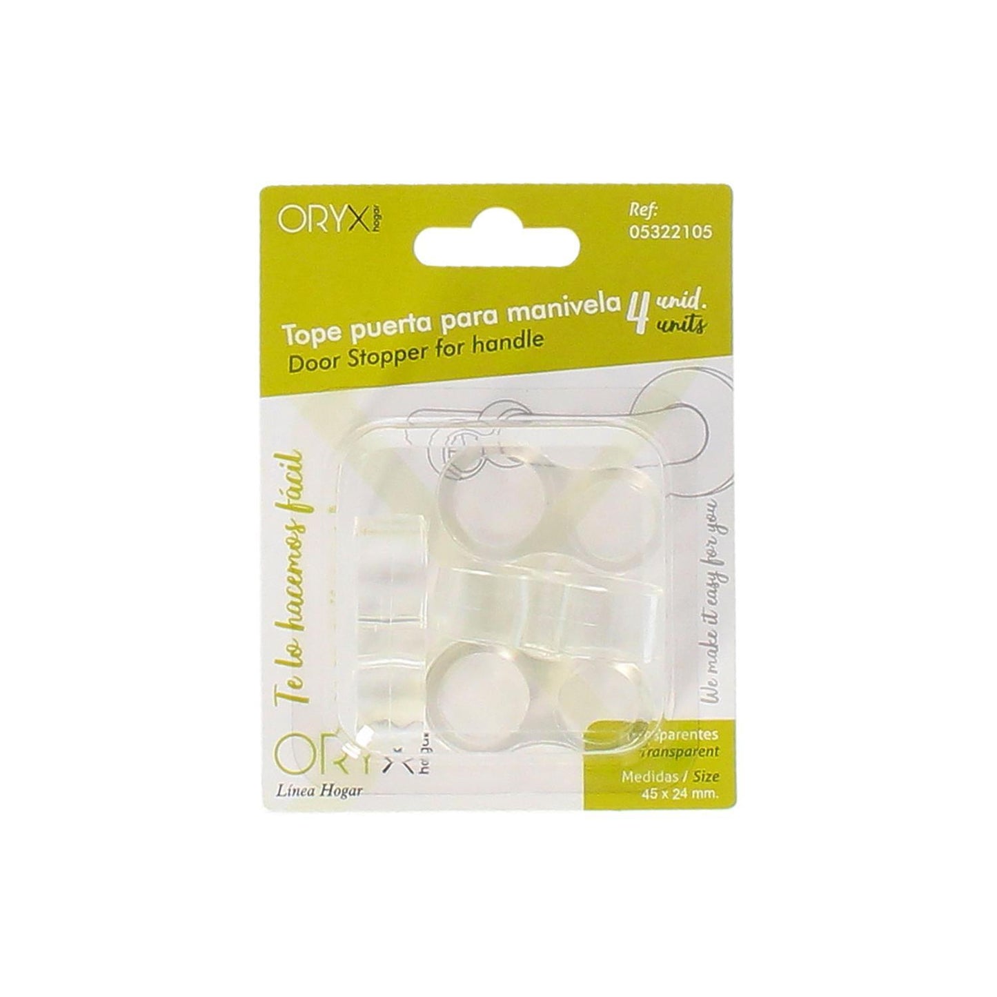 Tope Puerta Para Manivela Transparente (blister 4 Unidades)