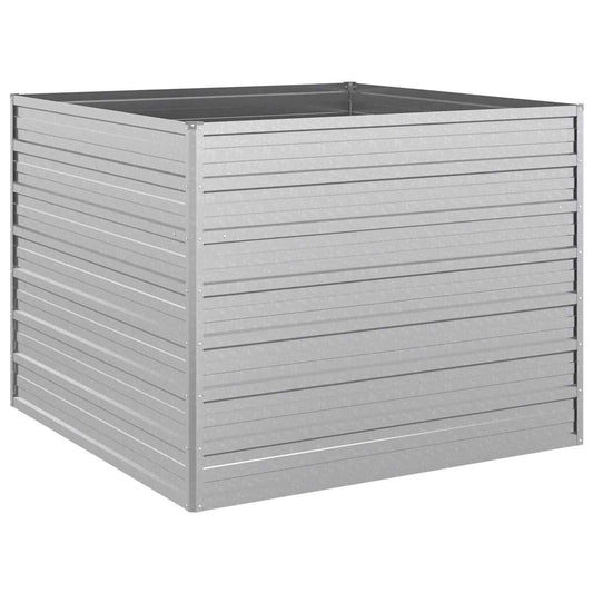 Arriate De Acero Galvanizado Plateado 100x100x77 Cm_0