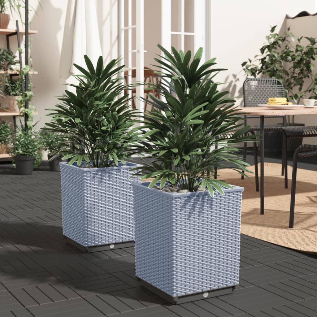 Jardineras 2 Unidades Polipropileno Gris Claro 30x30x37 Cm_1