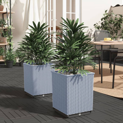 Jardineras 2 Unidades Polipropileno Gris Claro 30x30x37 Cm_1