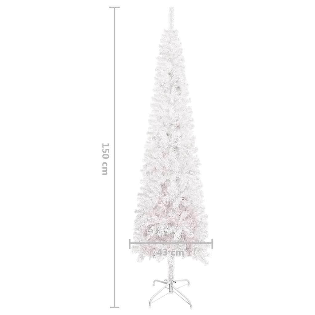Vidaxl Árbol De Navidad Delgado Blanco 150 Cm_2