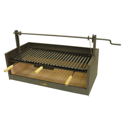 Gaveta para churrasco com tijolo refractário e grelha esmaltada Imex El Zorro 149 x 45 x 32 cm