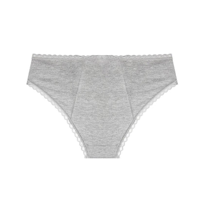 Cueca menstrual My Alma em algodão orgânico e bambu, cinzento, tamanho M