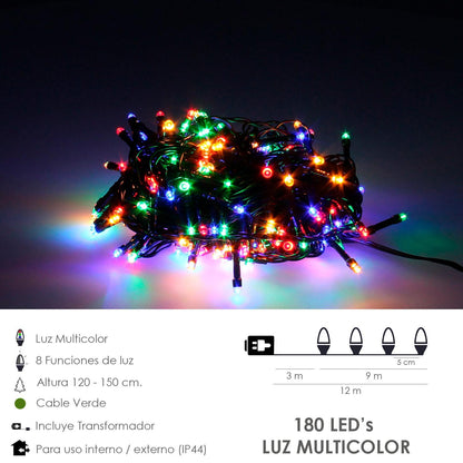 Guirnalda Luces Navidad 500 Leds Multicolor. Luz Navidad Interiores Y Exteriores Ip44