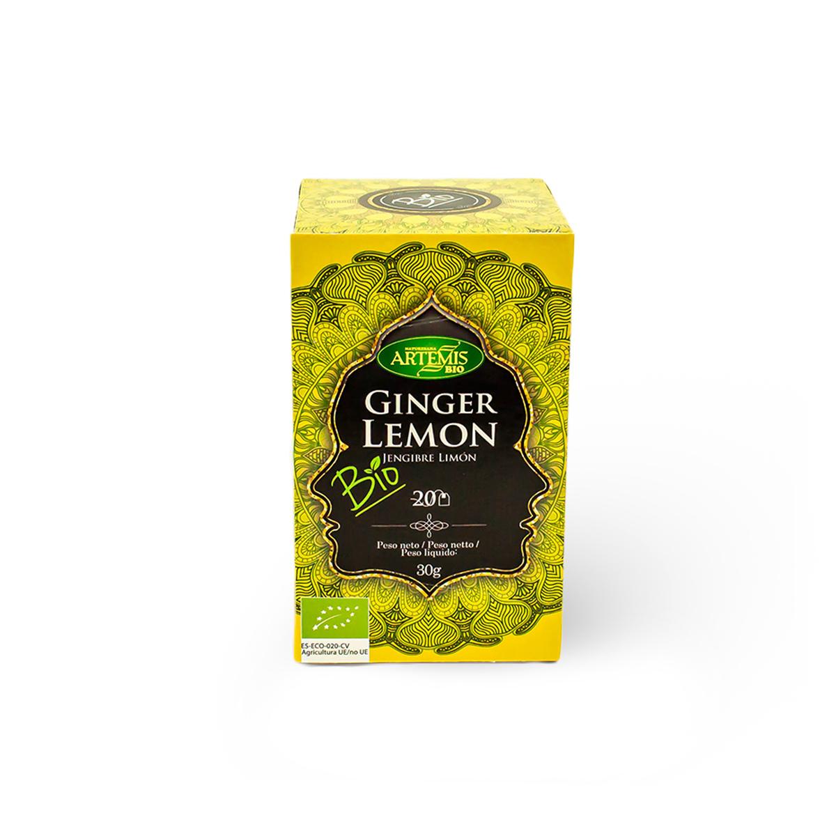 Infusão Orgânica de Gengibre e Limão Artemis 20 saquetas