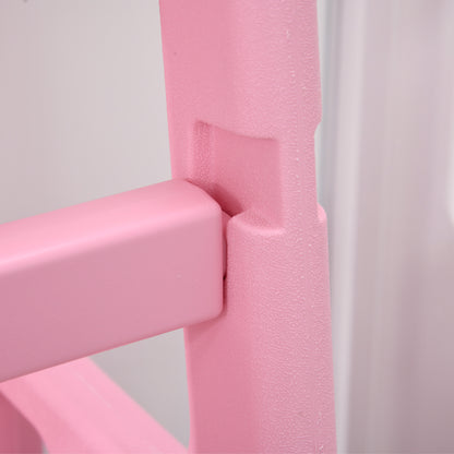 Homcom Torre De Aprendizaje Para Niños Con Altura Ajustable 47x47x90 Cm Rosa_3