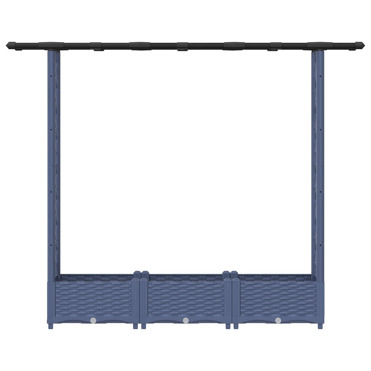 Cama Elevada Con Trellis Y Techo Gris 164 X 40 X 121 Cm Pp_3