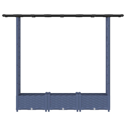 Cama Elevada Con Trellis Y Techo Gris 164 X 40 X 121 Cm Pp_3