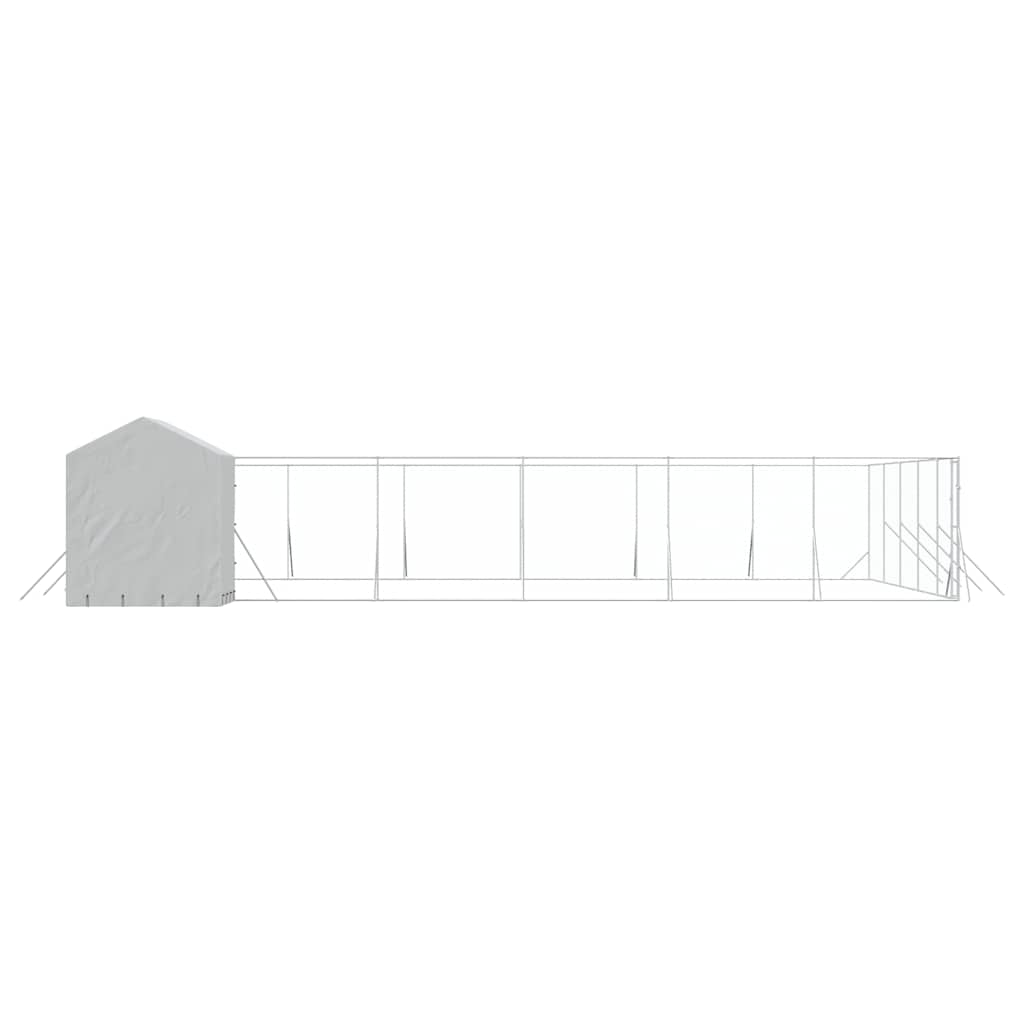 Perrera Exterior Con Toldo Acero Galvanizado Plata 12x12x2,5 M_4
