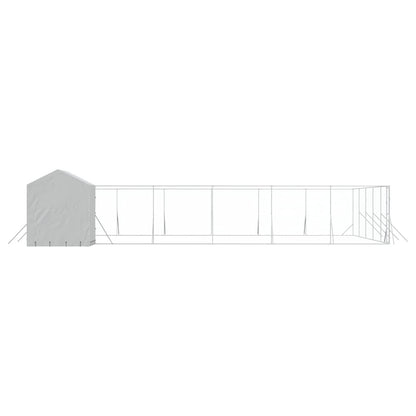 Perrera Exterior Con Toldo Acero Galvanizado Plata 12x12x2,5 M_4