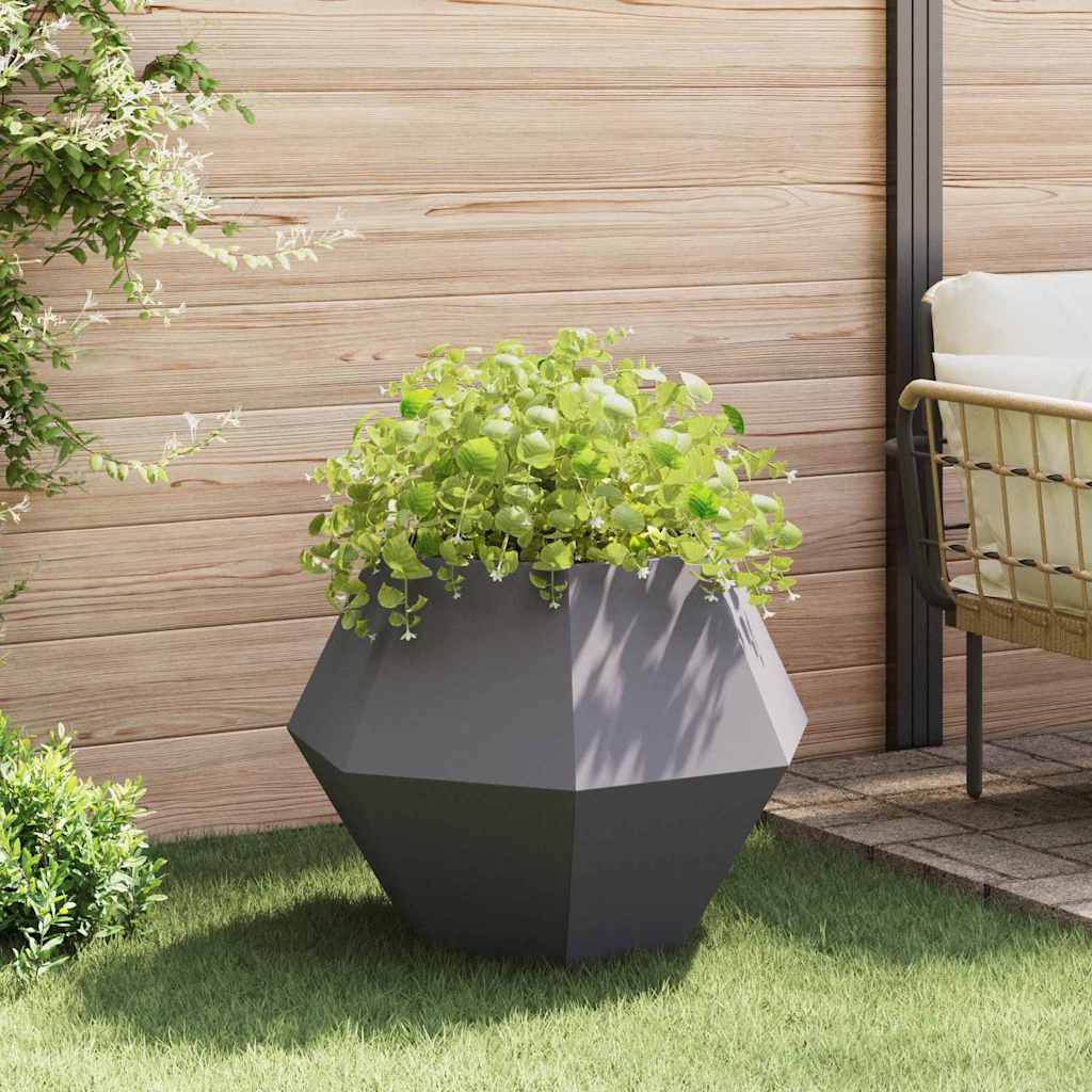 Jardinera 2 Uds. Negro 75 X 75 X 60 Cm Acero_3