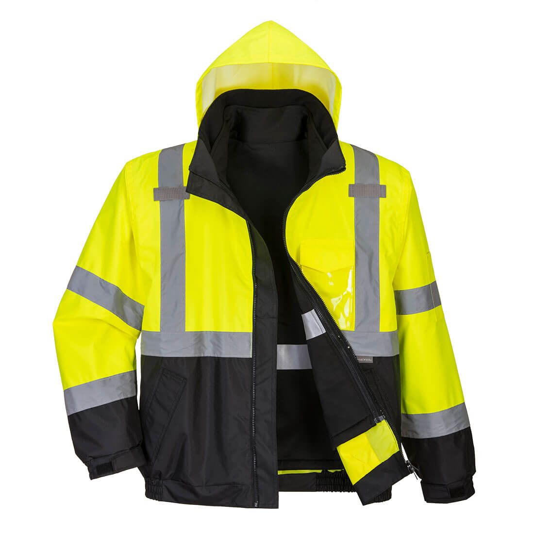 Cazadora 3 En 1 De Alta Visibilidad Contrast Premium / S / Amarillo-negro_0