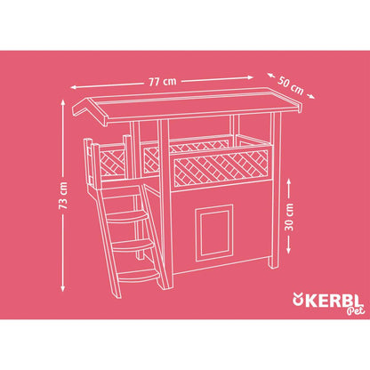 Kerbl Casa Para Gatos Lodge Ontario Gris Claro 77x50x73 Cm_2