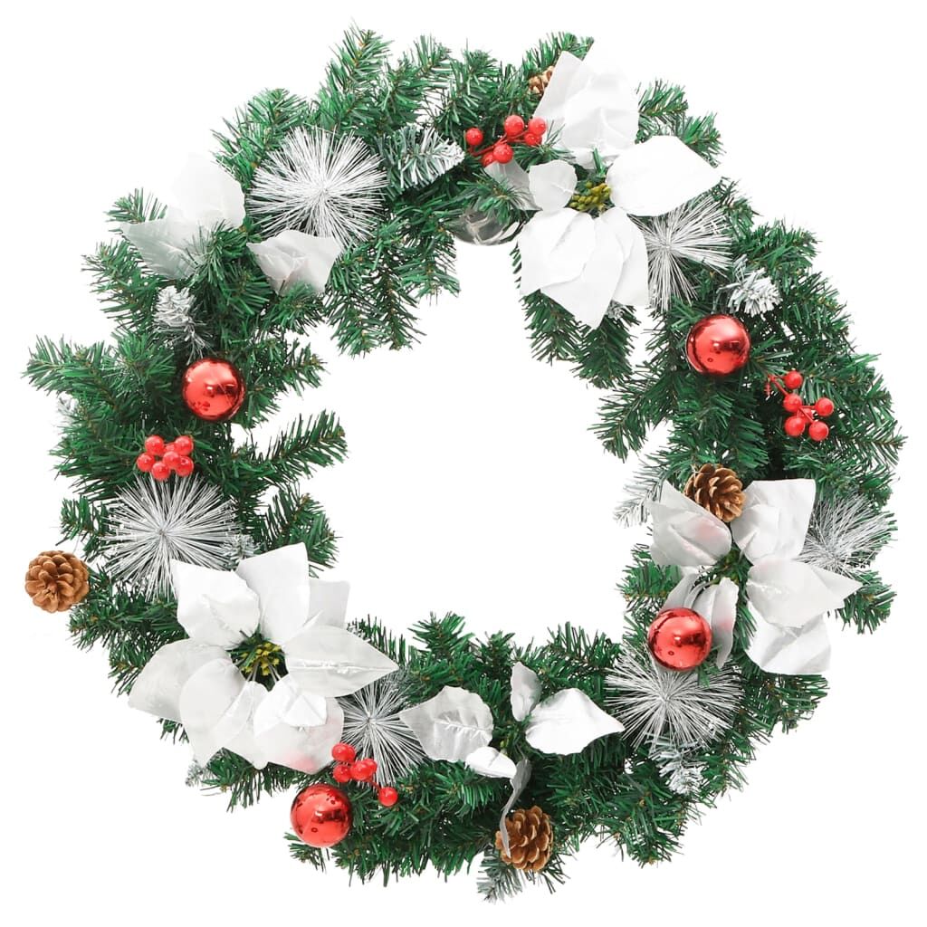 Vidaxl Corona De Navidad Con Luces Led Pvc Verde 60 Cm_1