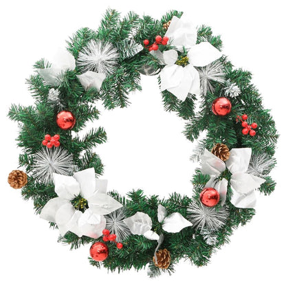 Vidaxl Corona De Navidad Con Luces Led Pvc Verde 60 Cm_1