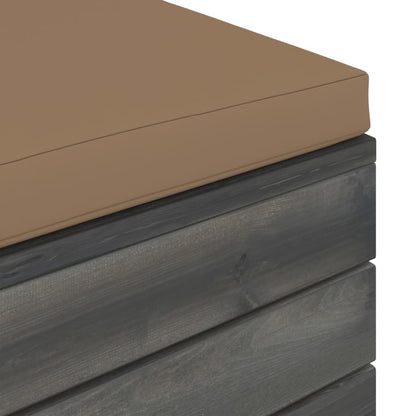 Vidaxl Otomana De Palets De Jardín Con Cojín Gris Taupe Madera De Pino_4