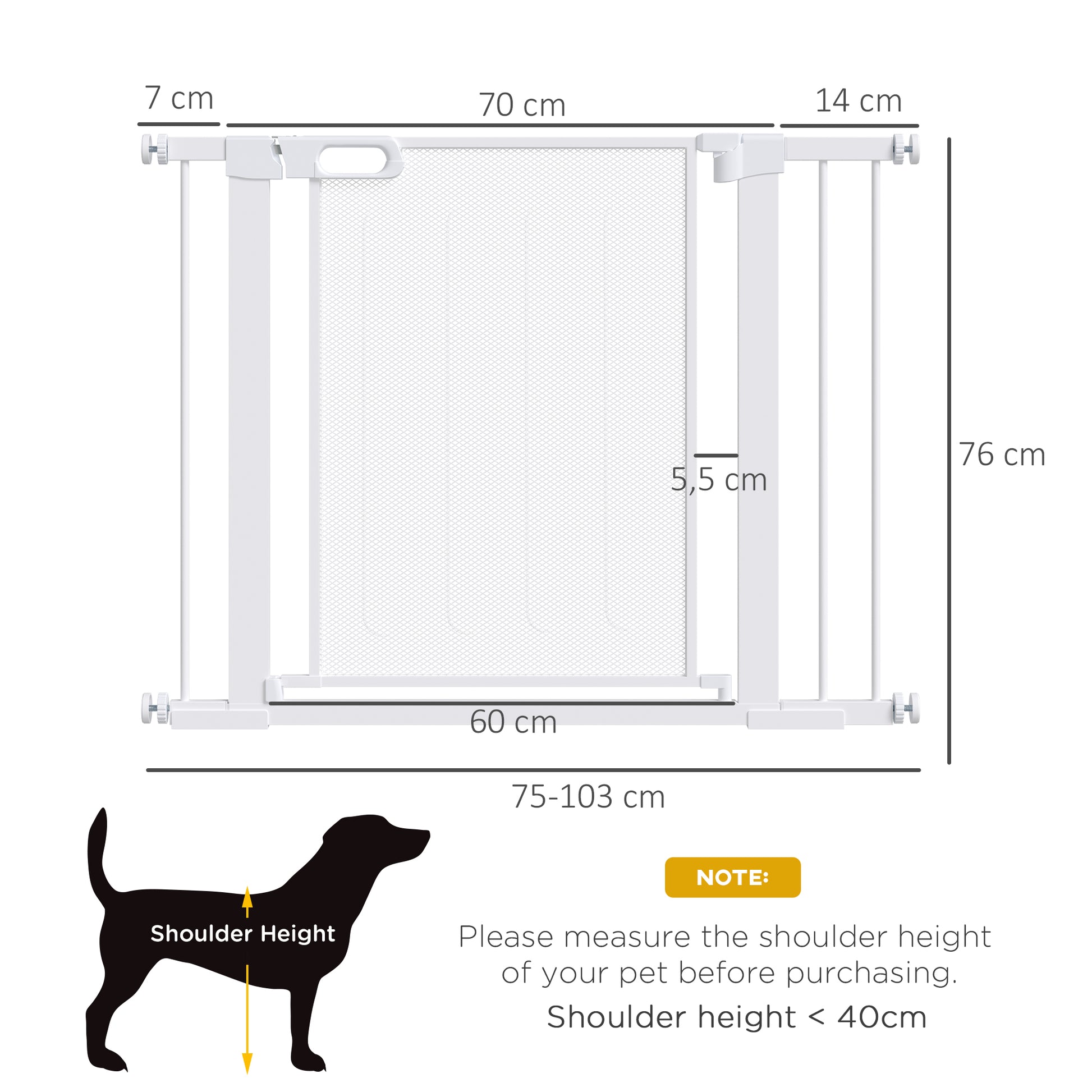 Pawhut Barrera De Seguridad Para Perros Extensible 75-103 Cm Con 2 Extensiones_2