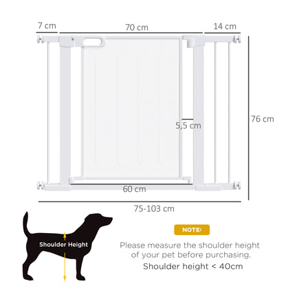 Pawhut Barrera De Seguridad Para Perros Extensible 75-103 Cm Con 2 Extensiones_2