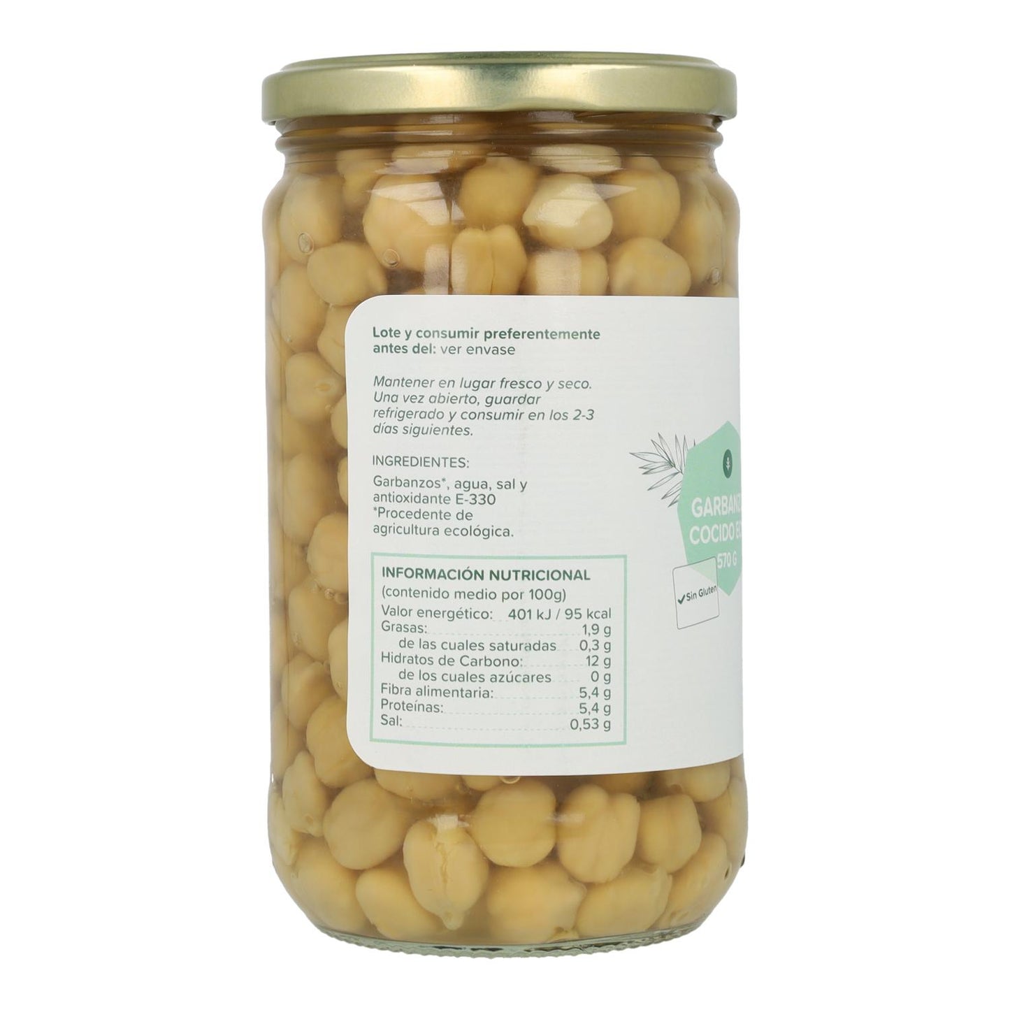 Embalagem de 3x Grão de Bico Cozido ECO Planeta Huerto 570 g