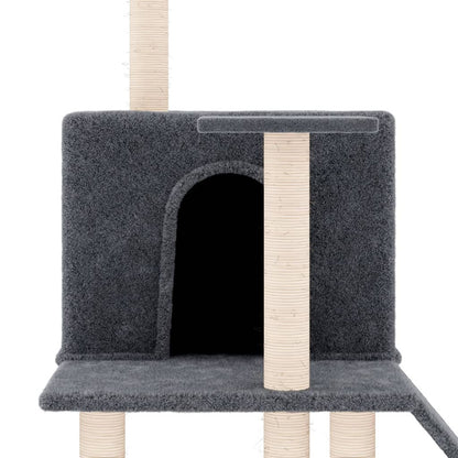 Vidaxl Rascador Para Gatos Con Postes De Sisal Gris Oscuro 109 Cm_5