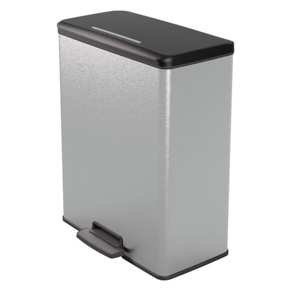 Curver Papelera De Pedal Doble Deco Plateado 26l+26l_0