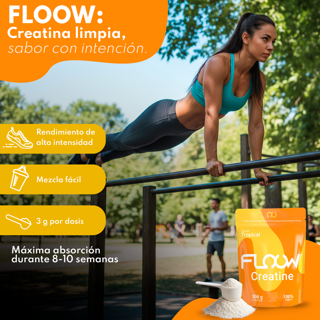 Creatina Monohidrato En Polvo 306g (102 Dosis) - Creatina Pura Sabor Tropical - Suplemento Deportivo Para Masa Muscular_5