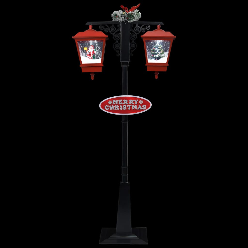 Vidaxl Farola De Navidad Con Papá Noel Pvc Negro Y Rojo 81x40x188 Cm_4