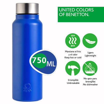 Botella Agua 750ml Acero Inoxidable Azul Casa Benetton_1