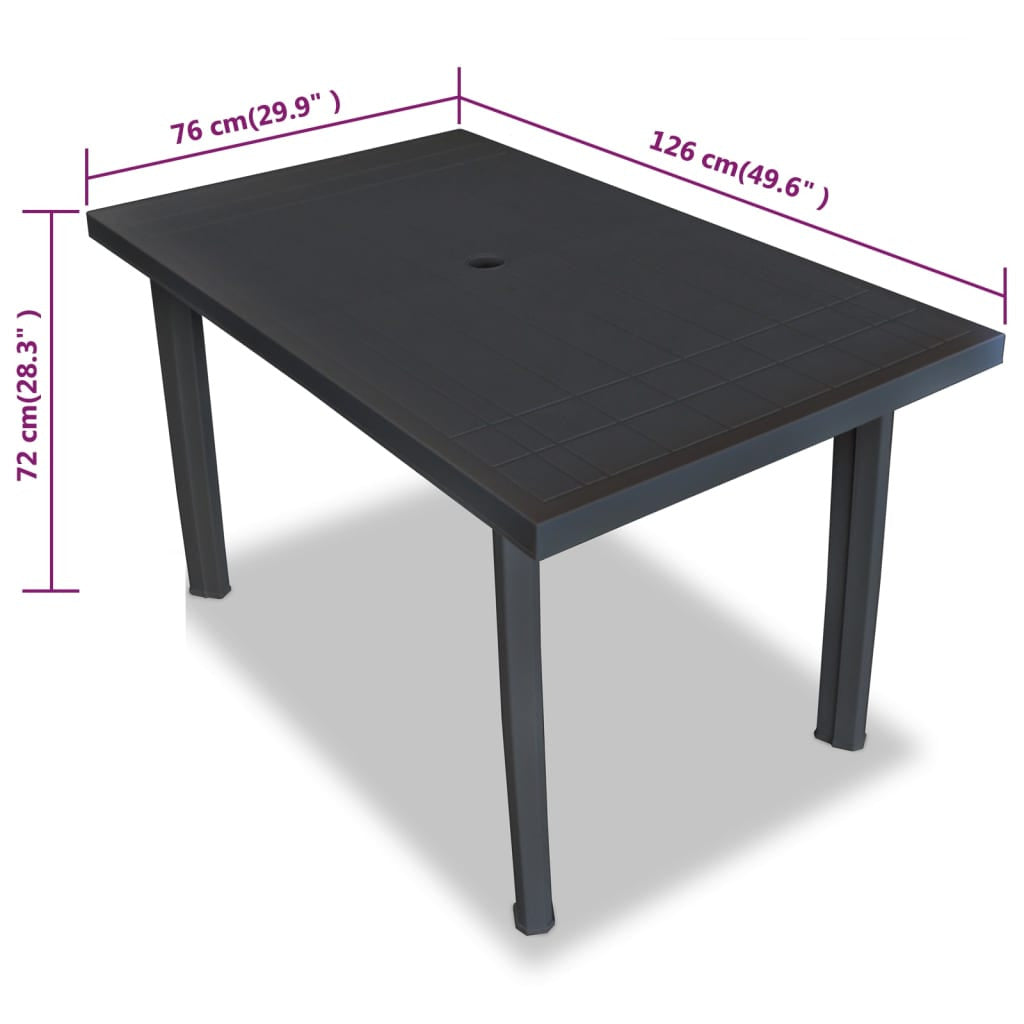Vidaxl Set De Comedor De Jardín 5 Piezas Plástico Gris Antracita_2