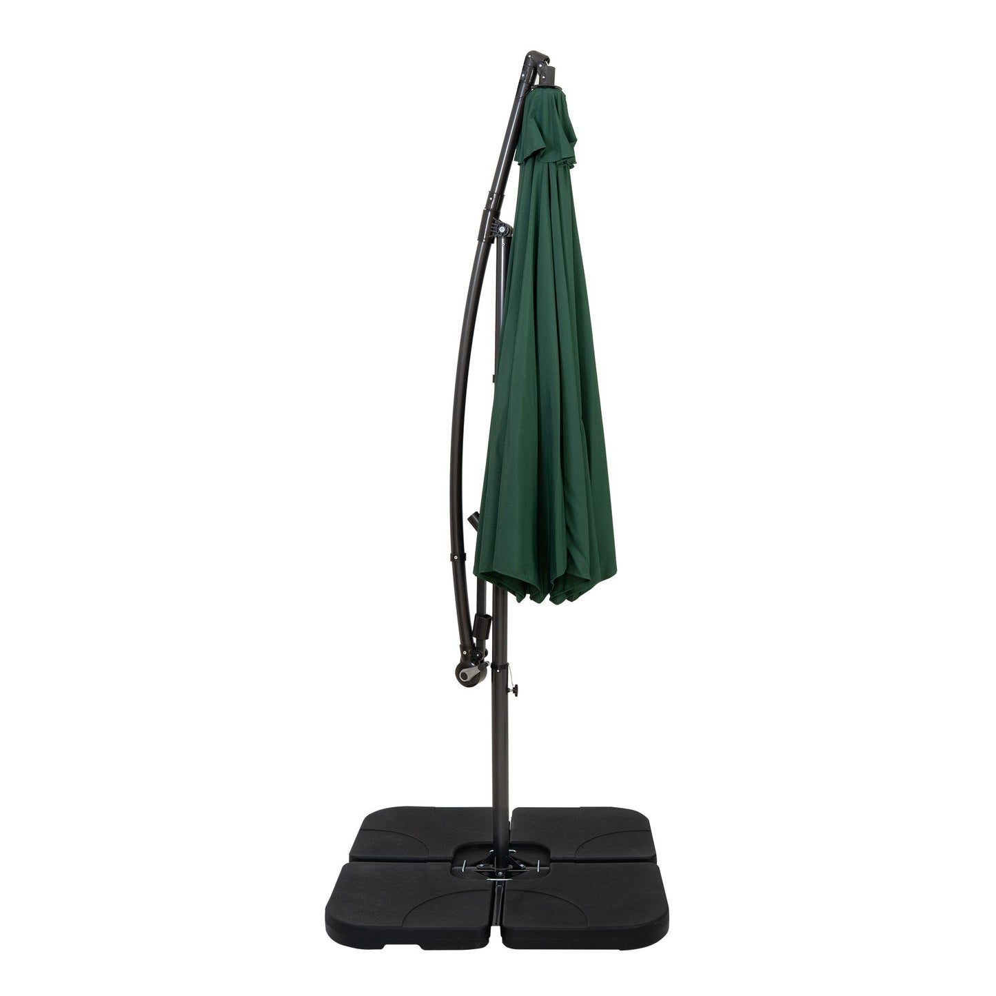 Parasol Excéntrico De 3 M Con Base Cuadrada – Verde_1