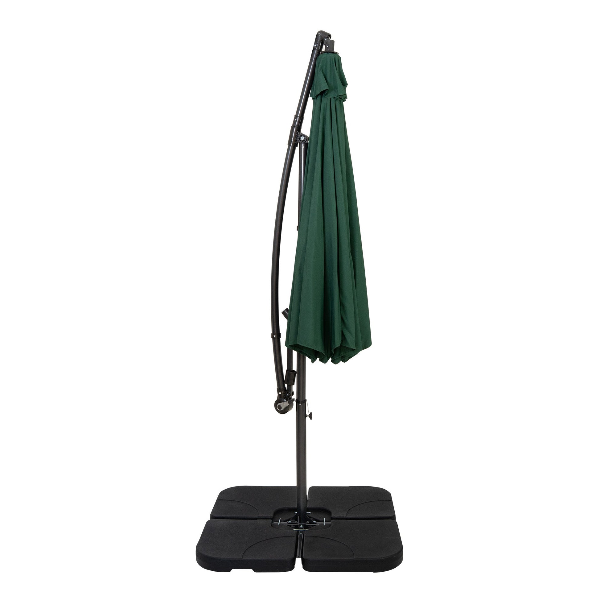 Parasol Excéntrico De 3 M Con Base Cuadrada – Verde_1