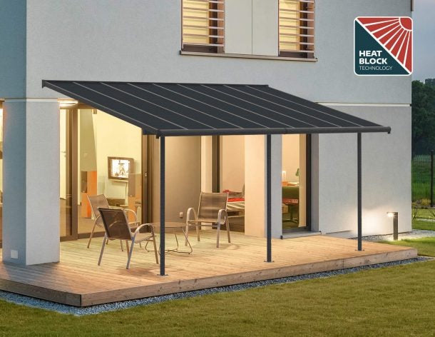 Pérgola anexa Capri 299x555 cm cinzento Canopia da Palram