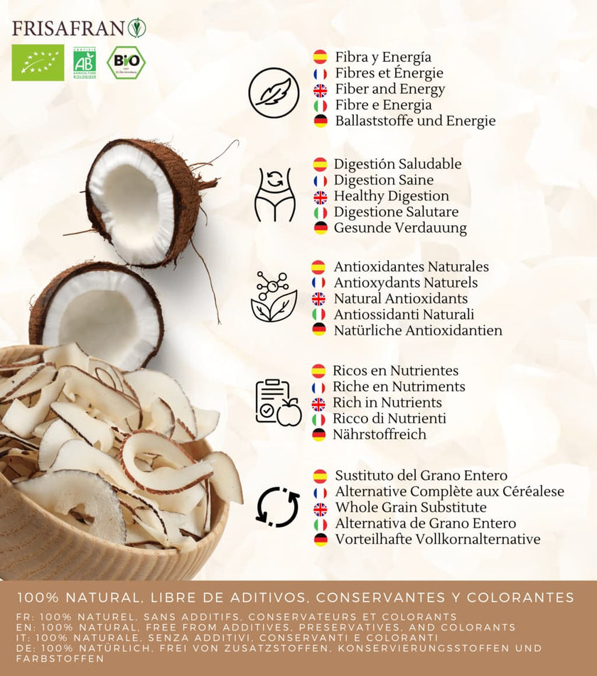 Chips De Coco Ecológicos | Deshidratados | Frisafran 200 G_2